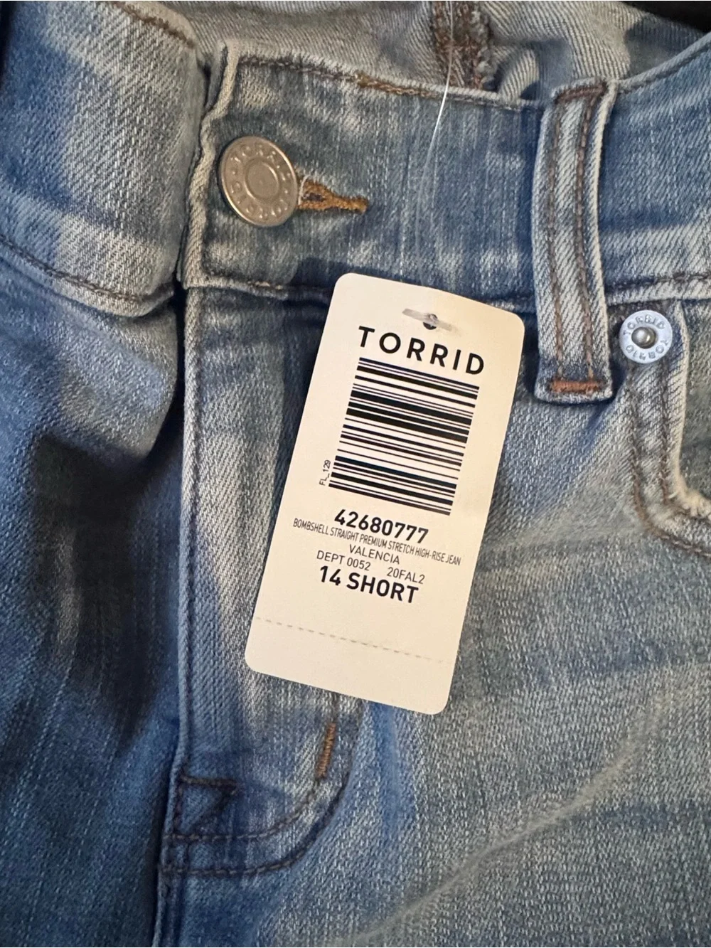 Torrid size 14S Bombshell Straight High-Rise Jean- Valencia